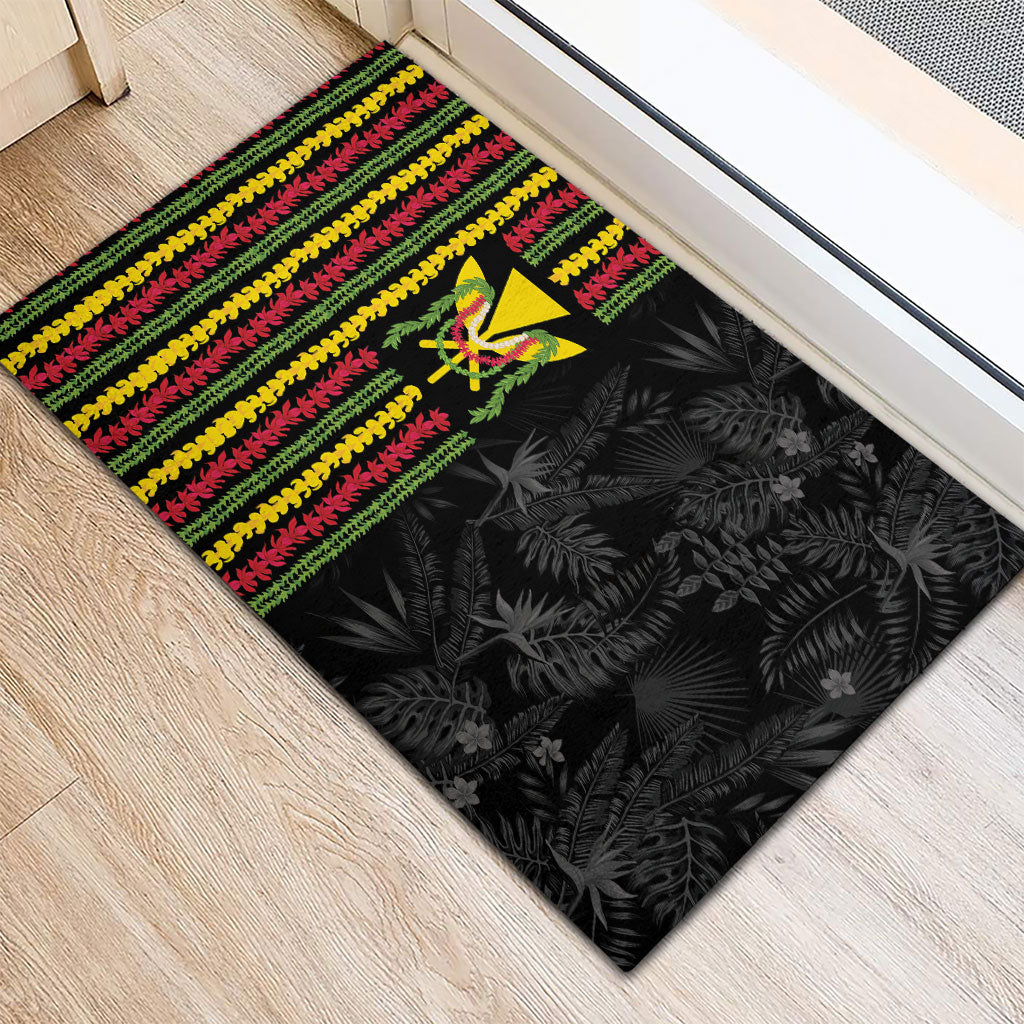 Hawaii Lei Kanaka Maoli Flag Rubber Doormat Tropical Vibes