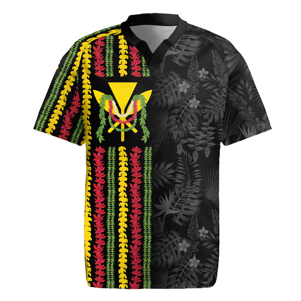 Hawaii Lei Kanaka Maoli Flag Rugby Jersey Tropical Vibes