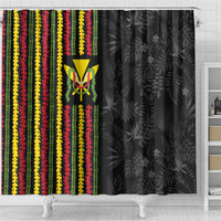 Hawaii Lei Kanaka Maoli Flag Shower Curtain Tropical Vibes