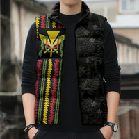 Hawaii Lei Kanaka Maoli Flag Sleeveless Puffer Jacket Tropical Vibes
