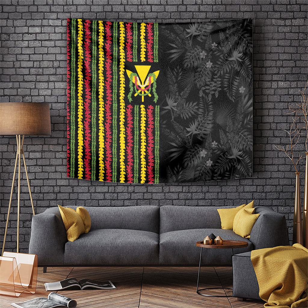 Hawaii Lei Kanaka Maoli Flag Tapestry Tropical Vibes