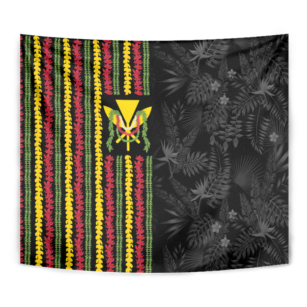 Hawaii Lei Kanaka Maoli Flag Tapestry Tropical Vibes