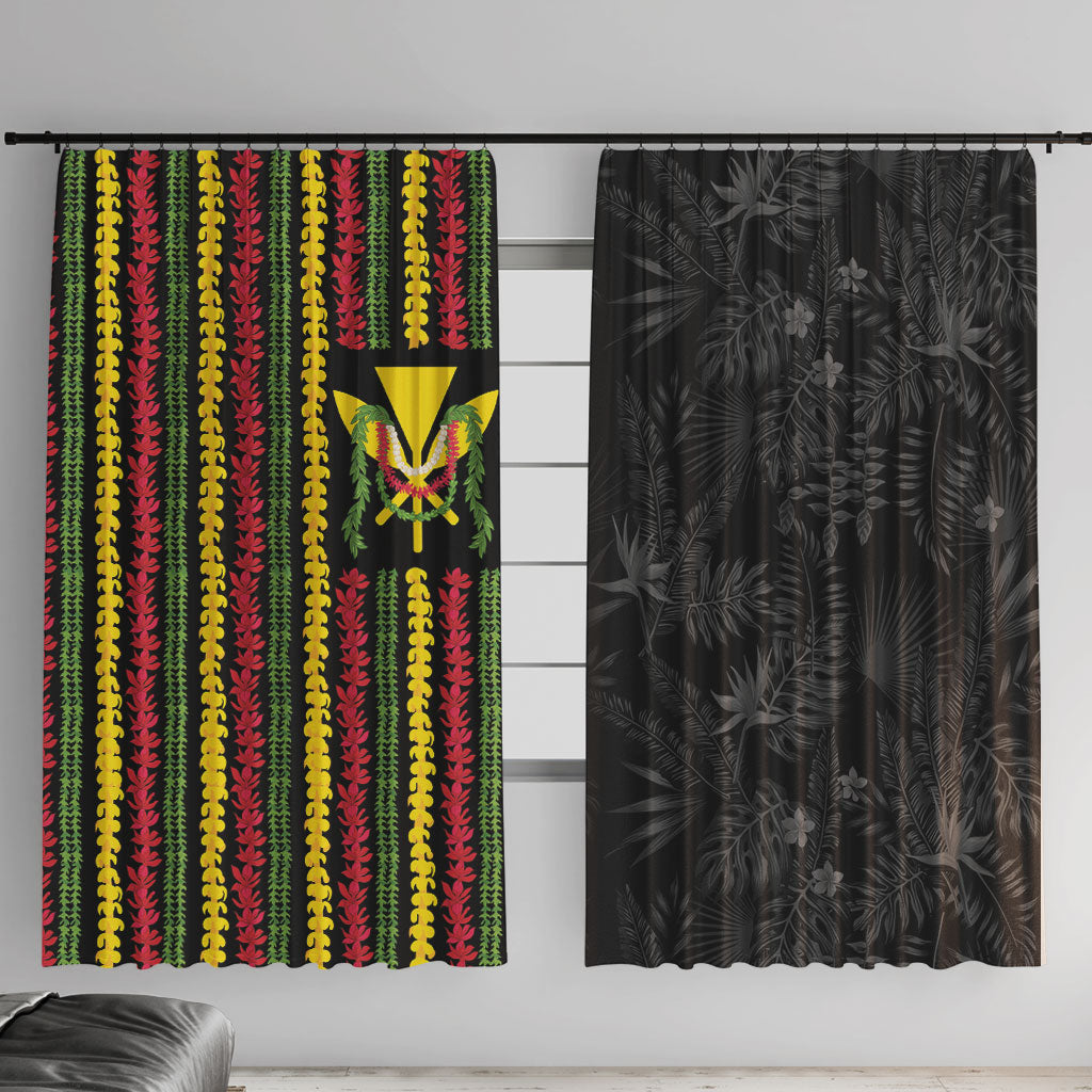 Hawaii Lei Kanaka Maoli Flag Window Curtain Tropical Vibes