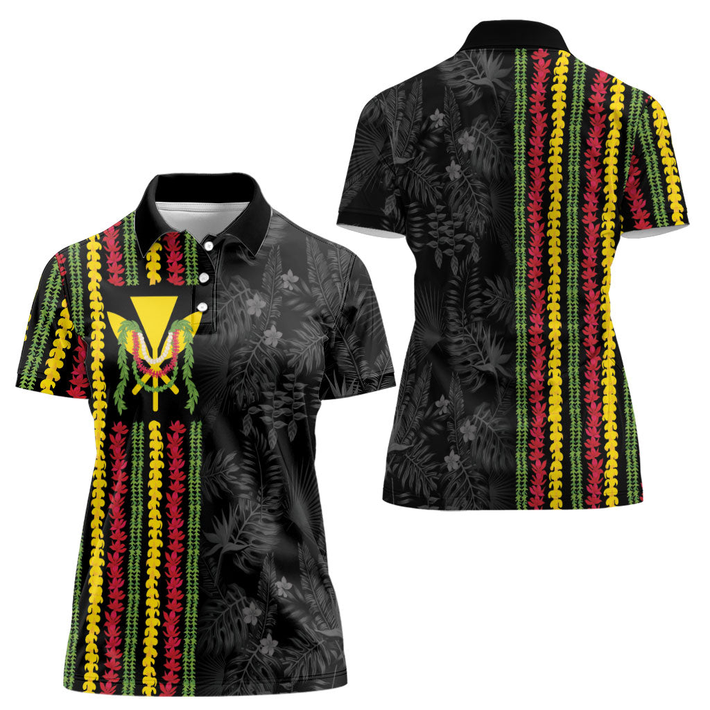 Hawaii Lei Kanaka Maoli Flag Women Polo Shirt Tropical Vibes