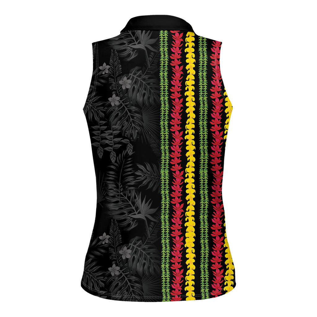 Hawaii Lei Kanaka Maoli Flag Women Sleeveless Polo Shirt Tropical Vibes