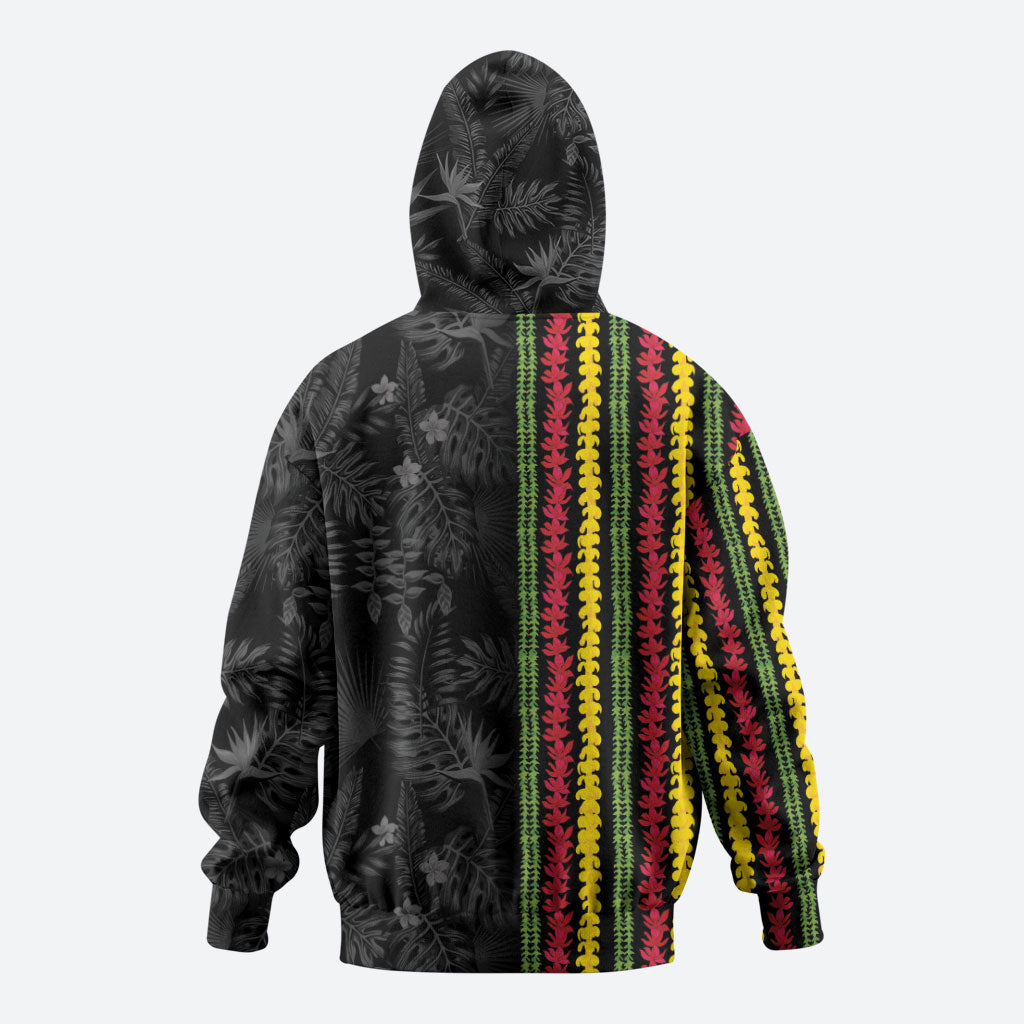 Hawaii Lei Kanaka Maoli Flag Zip Hoodie Tropical Vibes