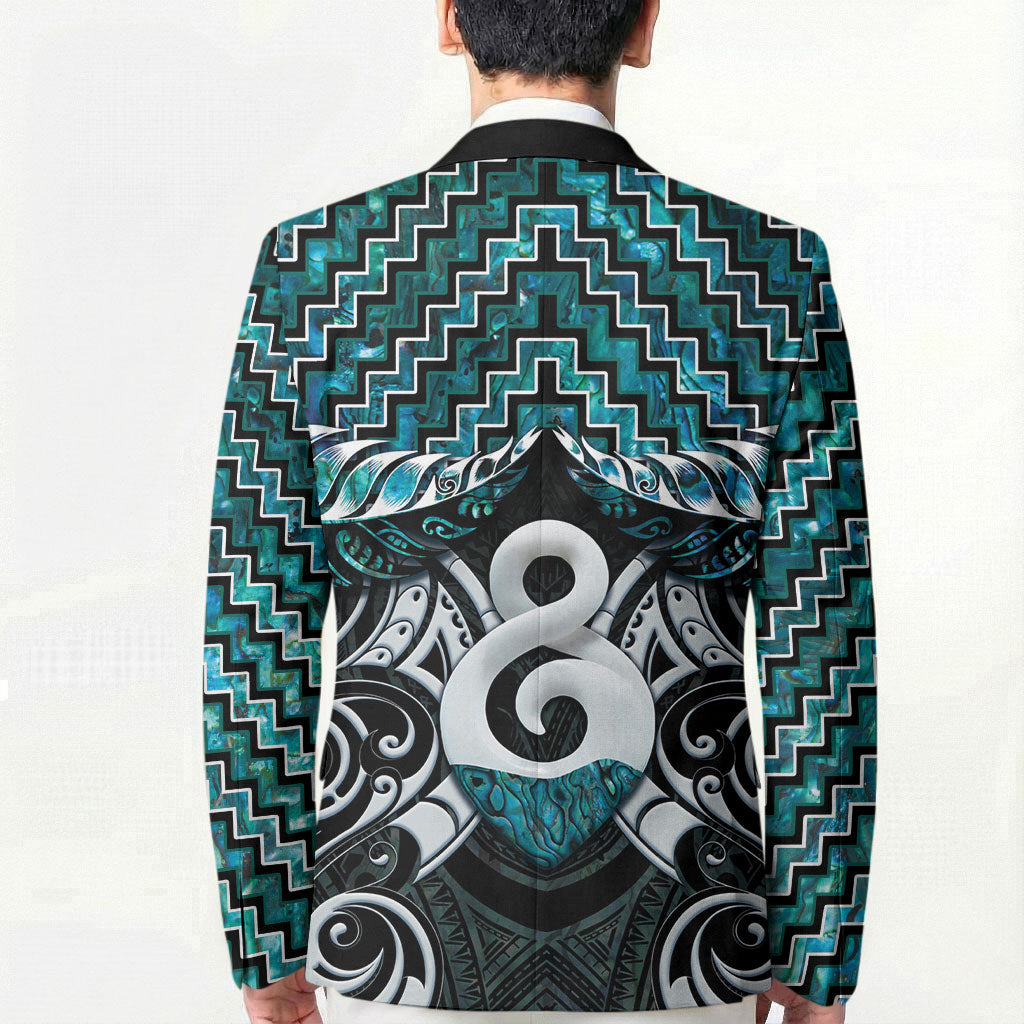 New Zealand Maori Blazer Poutama Pikorua - Single Twist Paua Shell
