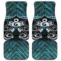 New Zealand Maori Car Mats Poutama Pikorua - Single Twist Paua Shell