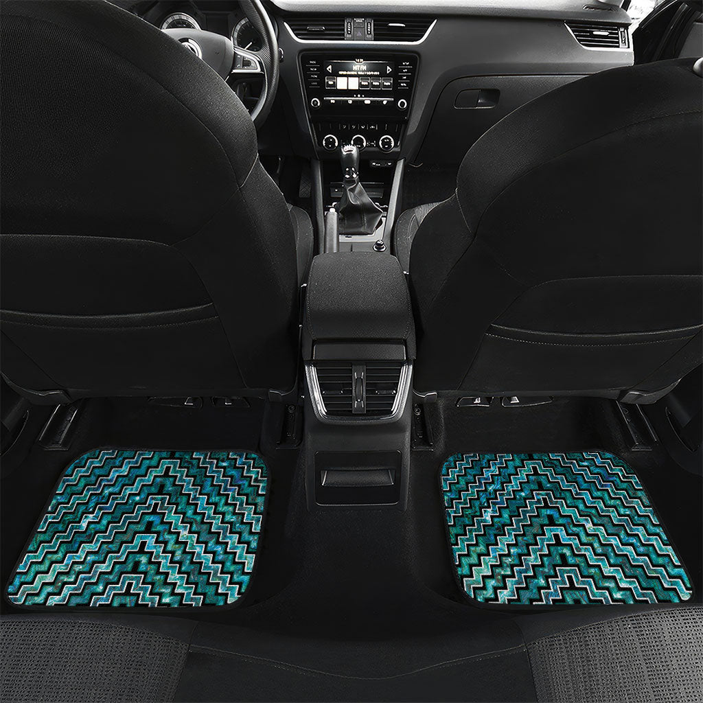 New Zealand Maori Car Mats Poutama Pikorua - Single Twist Paua Shell