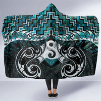 New Zealand Maori Hooded Blanket Poutama Pikorua - Single Twist Paua Shell