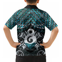 New Zealand Maori Kid Hawaiian Shirt Poutama Pikorua - Single Twist Paua Shell