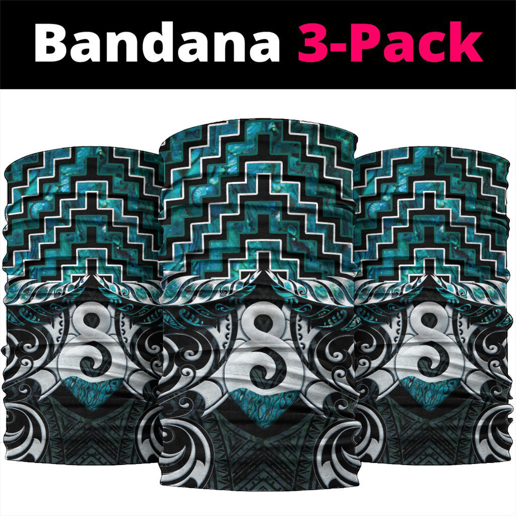 New Zealand Maori Neck Gaiter Poutama Pikorua - Single Twist Paua Shell