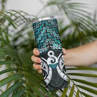 New Zealand Maori Skinny Tumbler Poutama Pikorua - Single Twist Paua Shell