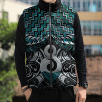 New Zealand Maori Sleeveless Puffer Jacket Poutama Pikorua - Single Twist Paua Shell