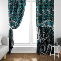 New Zealand Maori Window Curtain Poutama Pikorua - Single Twist Paua Shell