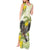 New Zealand Piwakawaka Fantail Bird Tank Maxi Dress With Kowhai Flowers