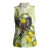 New Zealand Piwakawaka Fantail Bird Women Sleeveless Polo Shirt With Kowhai Flowers