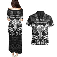 New Zealand Te Reo Maori Couples Matching Puletasi and Hawaiian Shirt Korero Maori Ai Au