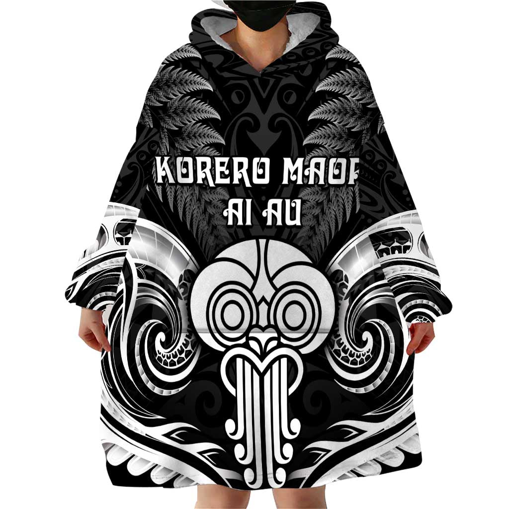 New Zealand Te Reo Maori Wearable Blanket Hoodie Korero Maori Ai Au