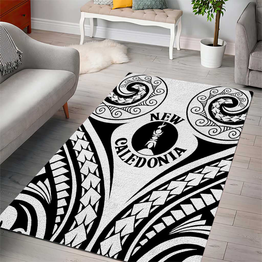 New Caledonia Day Area Rug Polynesian Curves White Color - Polynesian Pride