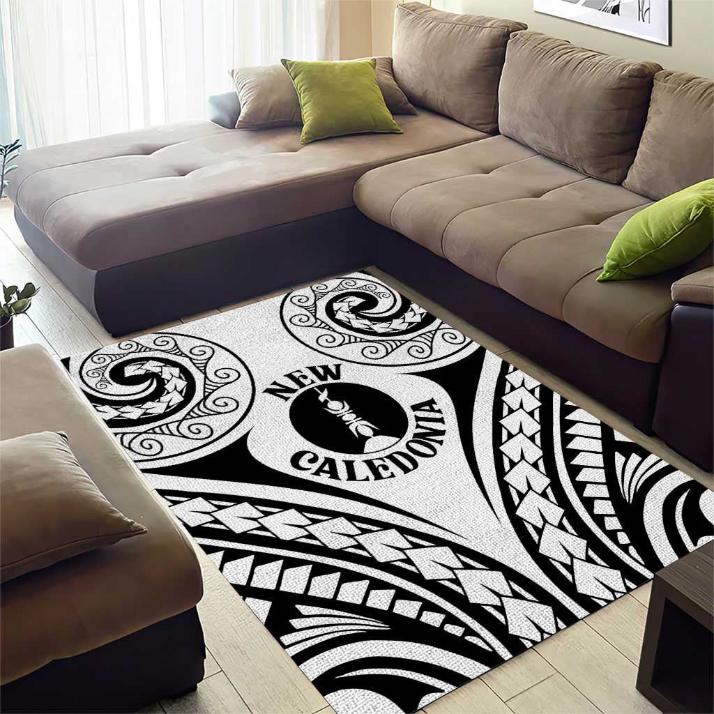New Caledonia Day Area Rug Polynesian Curves White Color - Polynesian Pride