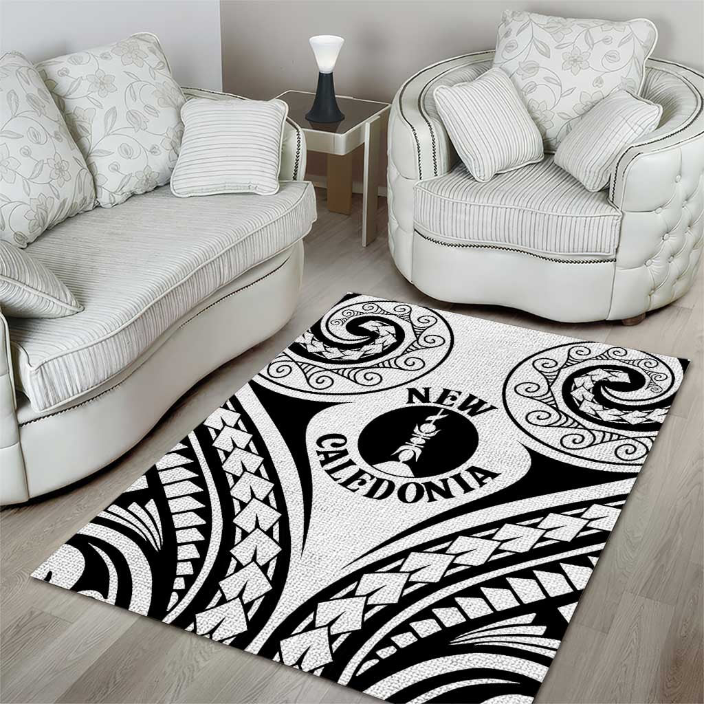 New Caledonia Day Area Rug Polynesian Curves White Color - Polynesian Pride