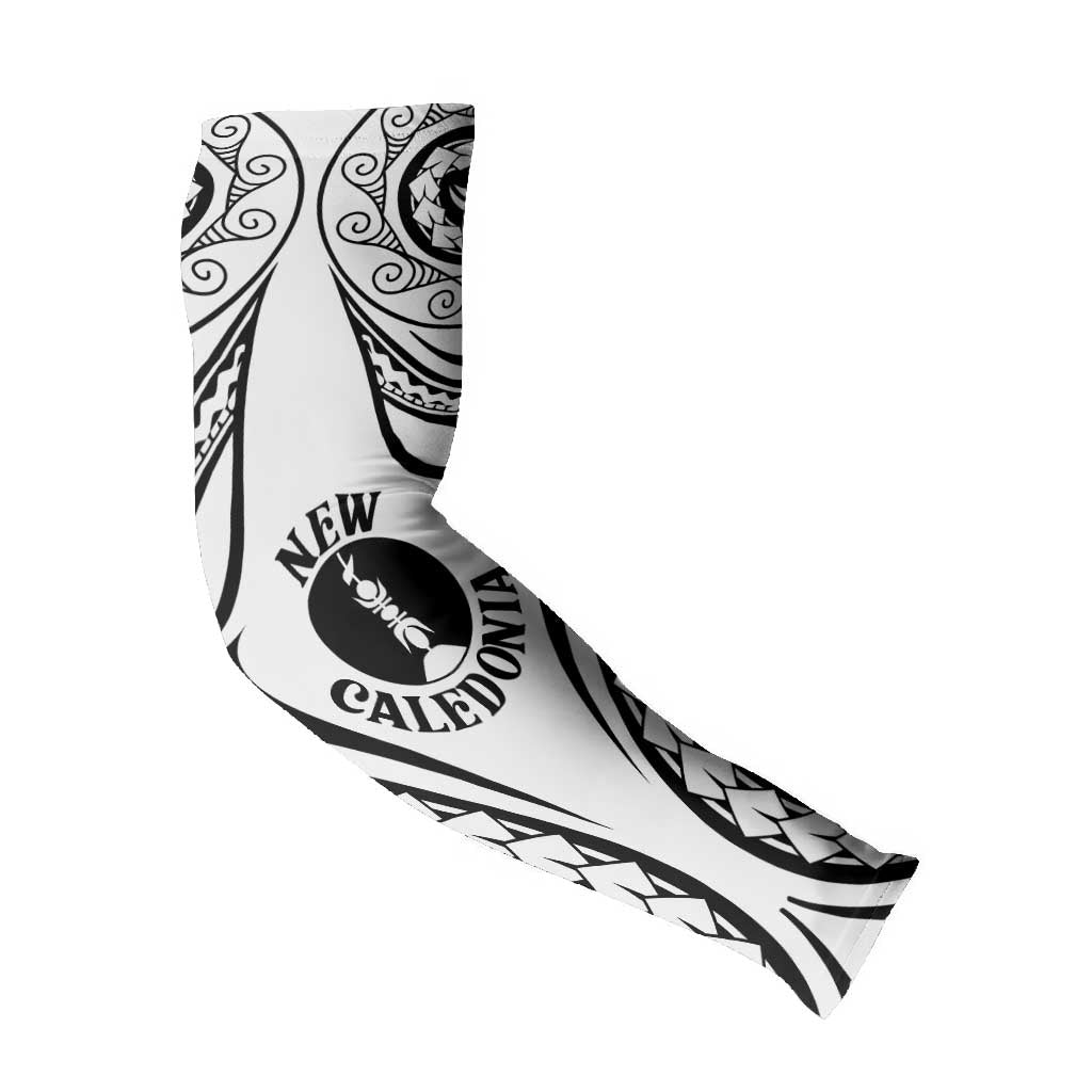 New Caledonia Day Arm Sleeves Polynesian Curves White Color LT05 - Polynesian Pride