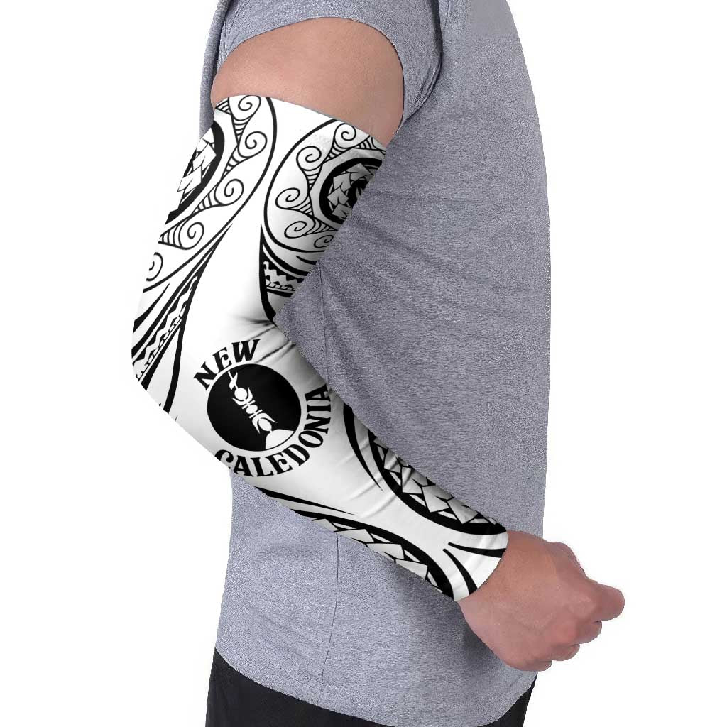 New Caledonia Day Arm Sleeves Polynesian Curves White Color LT05 - Polynesian Pride