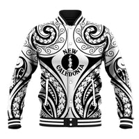 New Caledonia Day Baseball Jacket Polynesian Curves White Color - Polynesian Pride