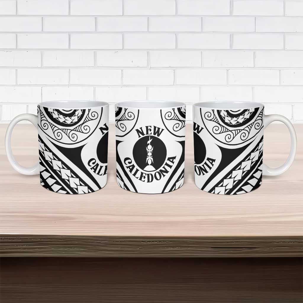 New Caledonia Day Ceramic Mug Polynesian Curves White Color - Polynesian Pride