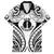 New Caledonia Day Family Matching Off Shoulder Short Dress and Hawaiian Shirt Polynesian Curves White Color - Polynesian Pride