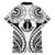 New Caledonia Day Family Matching Off Shoulder Short Dress and Hawaiian Shirt Polynesian Curves White Color - Polynesian Pride