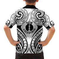 New Caledonia Day Family Matching Puletasi and Hawaiian Shirt Polynesian Curves White Color LT05 - Polynesian Pride