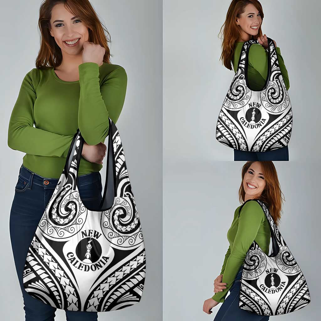 New Caledonia Day Grocery Bag Polynesian Curves White Color - Polynesian Pride