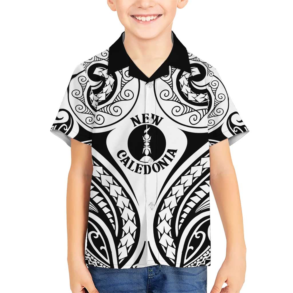 New Caledonia Day Kid Hawaiian Shirt Polynesian Curves White Color LT05 Kid White - Polynesian Pride