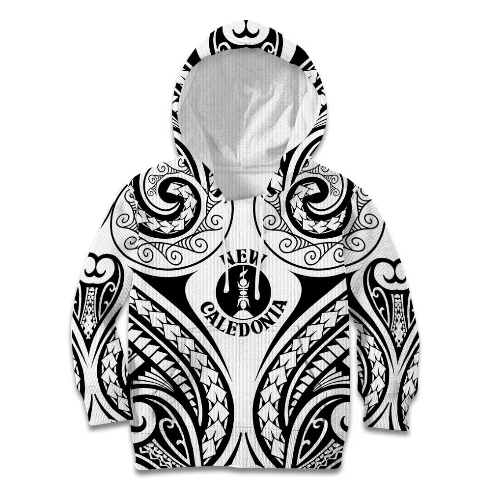 New Caledonia Day Kid Hoodie Polynesian Curves White Color - Polynesian Pride