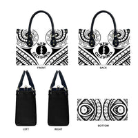 New Caledonia Day Leather Bag Polynesian Curves White Color - Polynesian Pride