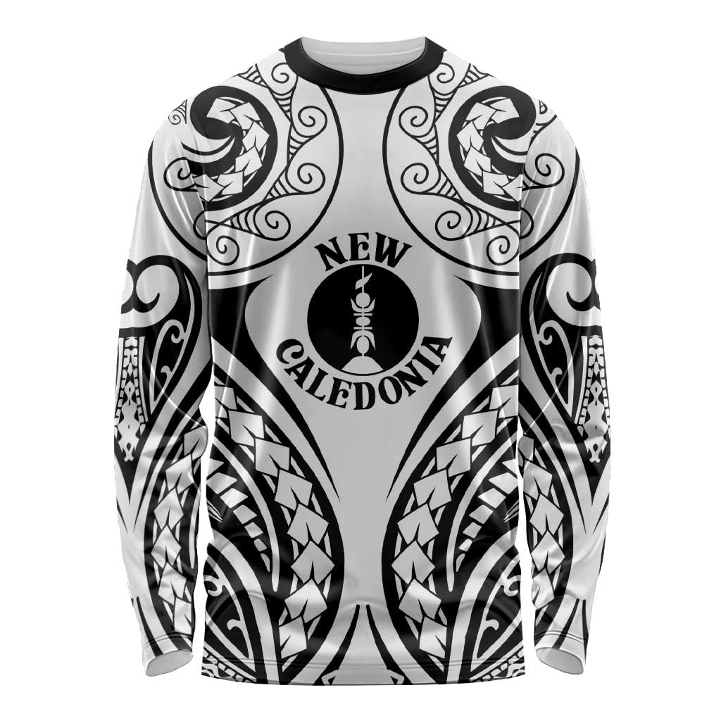 New Caledonia Day Long Sleeve Shirt Polynesian Curves White Color LT05 Unisex White - Polynesian Pride