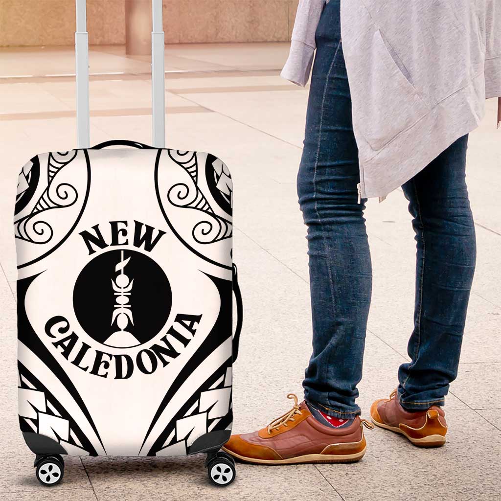 New Caledonia Day Luggage Cover Polynesian Curves White Color LT05 White - Polynesian Pride