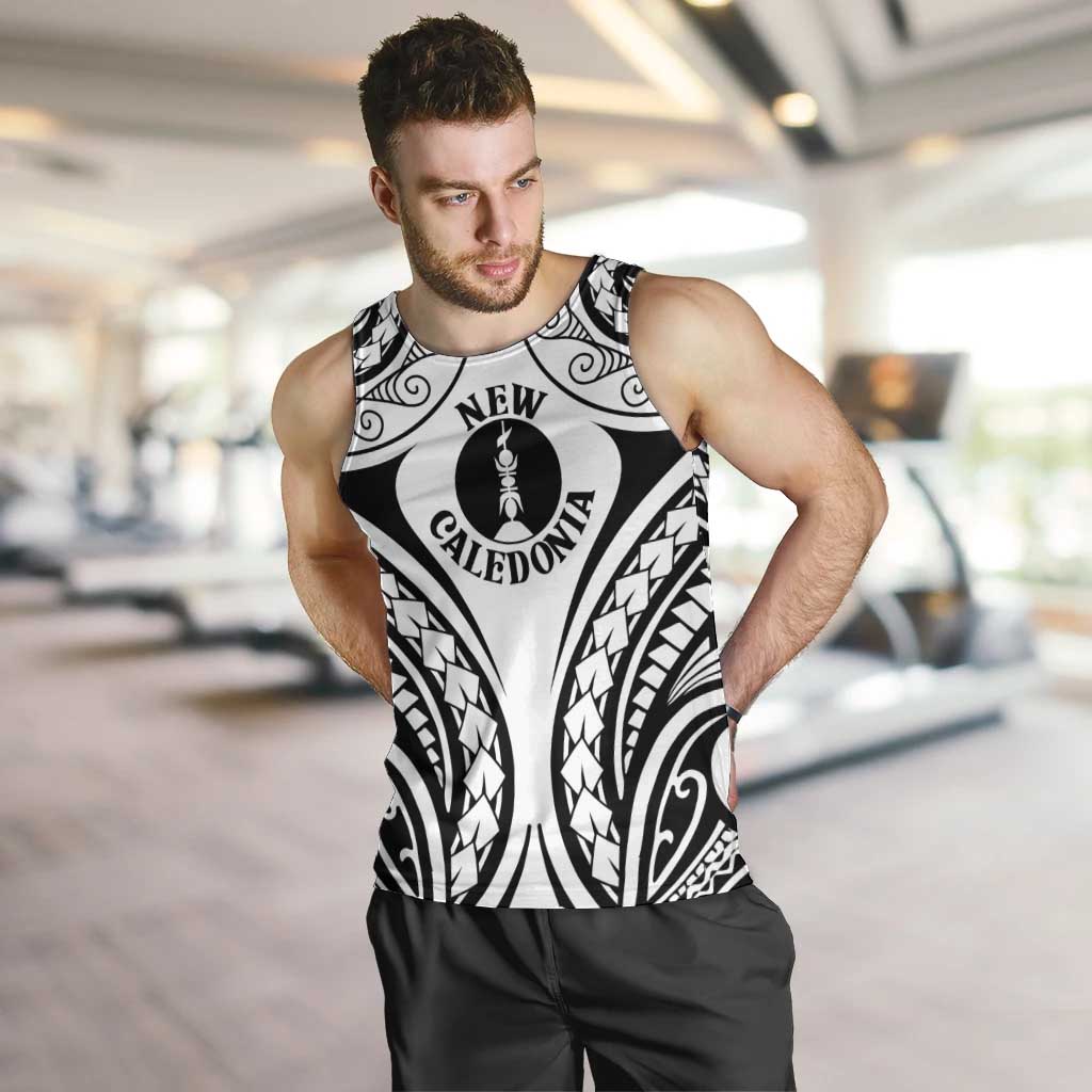 New Caledonia Day Men Tank Top Polynesian Curves White Color - Polynesian Pride
