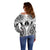 New Caledonia Day Off Shoulder Sweater Polynesian Curves White Color - Polynesian Pride