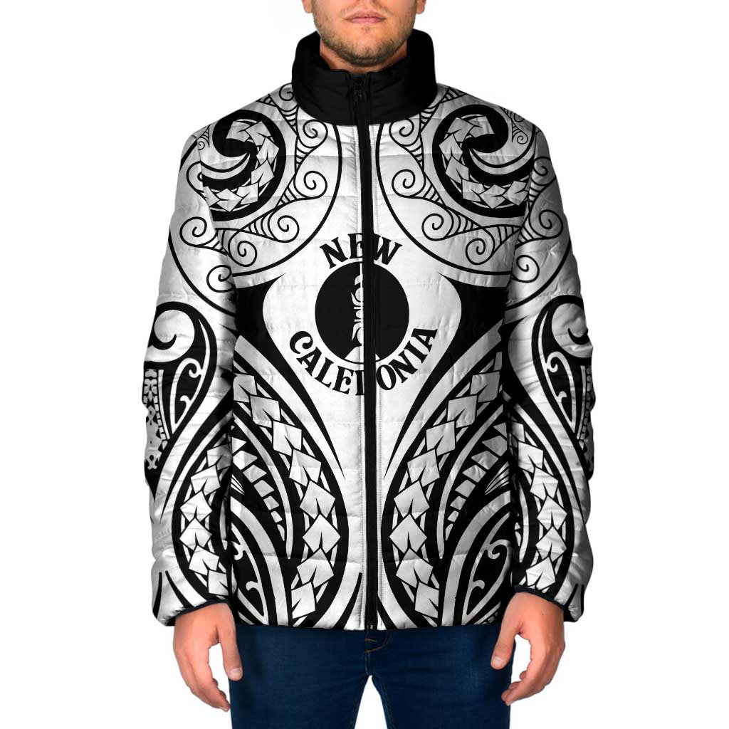New Caledonia Day Padded Jacket Polynesian Curves White Color LT05 Men White - Polynesian Pride
