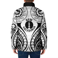 New Caledonia Day Padded Jacket Polynesian Curves White Color LT05 - Polynesian Pride