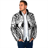 New Caledonia Day Padded Jacket Polynesian Curves White Color LT05 - Polynesian Pride