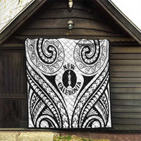 New Caledonia Day Quilt Polynesian Curves White Color - Polynesian Pride