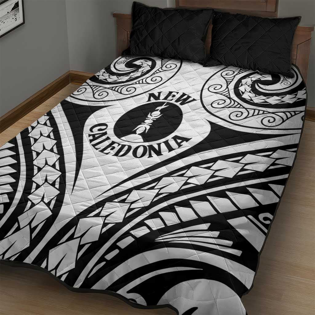 New Caledonia Day Quilt Bed Set Polynesian Curves White Color - Polynesian Pride