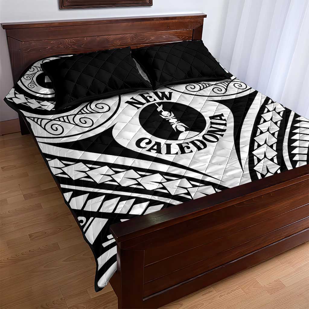 New Caledonia Day Quilt Bed Set Polynesian Curves White Color - Polynesian Pride