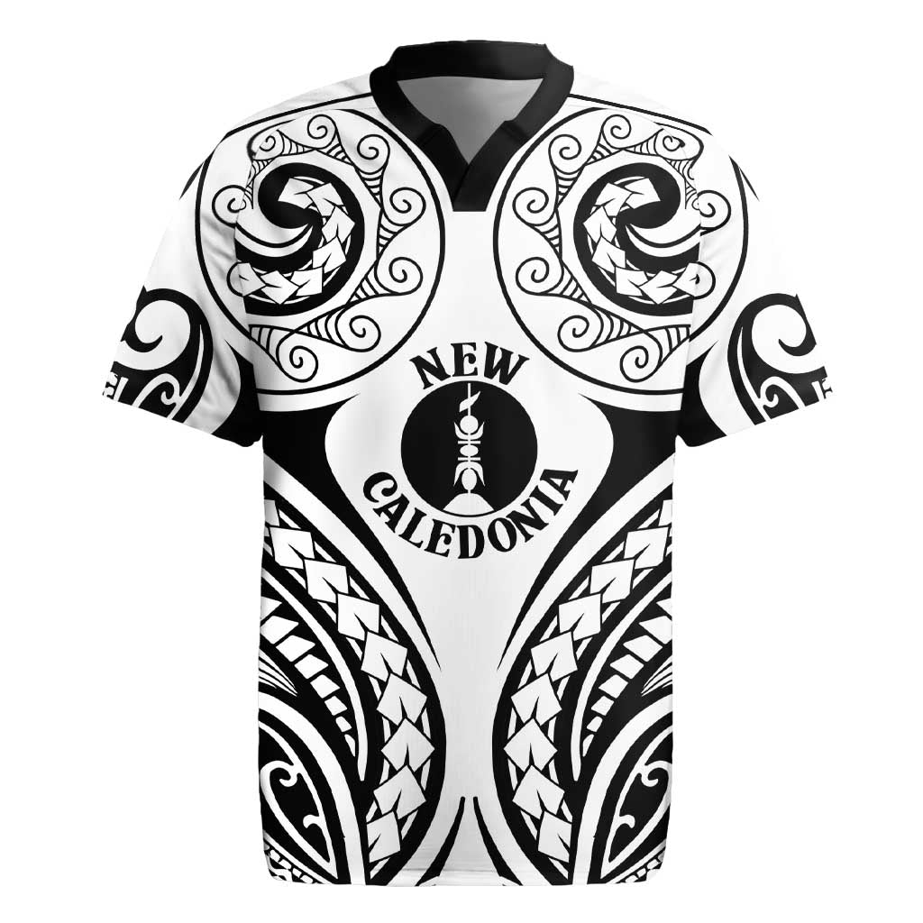 New Caledonia Day Rugby Jersey Polynesian Curves White Color - Polynesian Pride