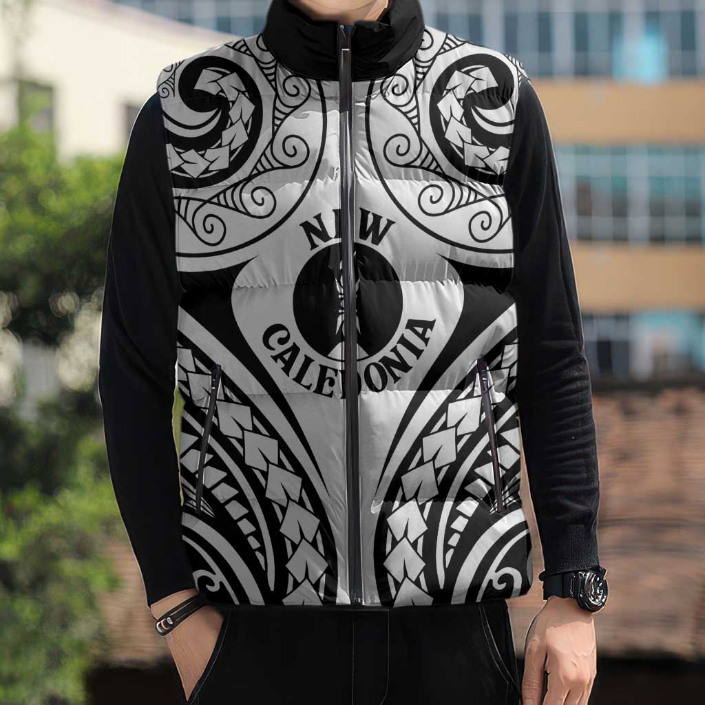 New Caledonia Day Sleeveless Puffer Jacket Polynesian Curves White Color LT05 - Polynesian Pride
