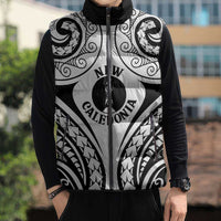 New Caledonia Day Sleeveless Puffer Jacket Polynesian Curves White Color LT05 - Polynesian Pride
